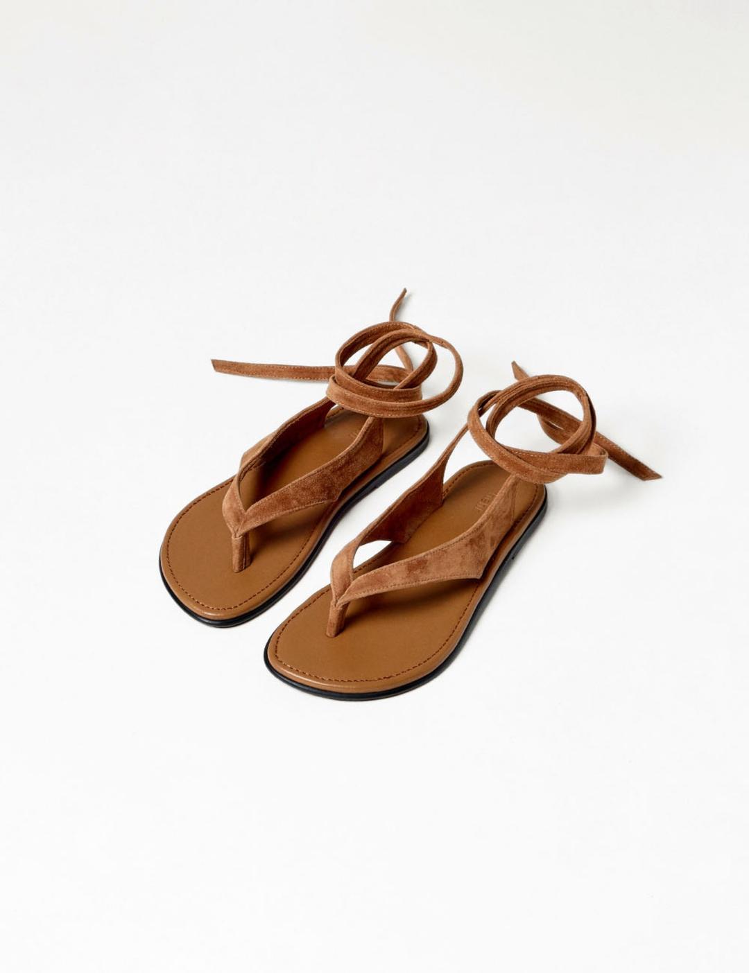 [2차] Suede Strap Sandal (Camel)