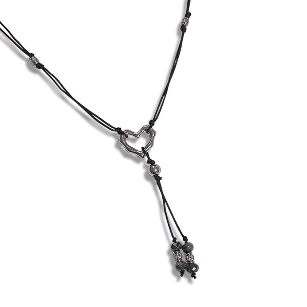 루나링 [한정수량] 전체 써지컬스틸 하트 원석 끈 목걸이