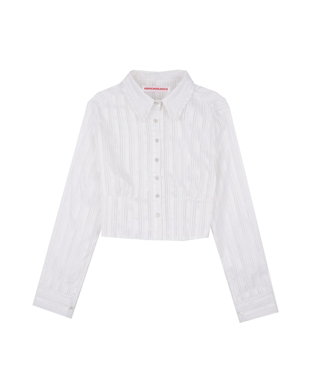 백 스터드 실버 스트라이프 셔츠_아이보리