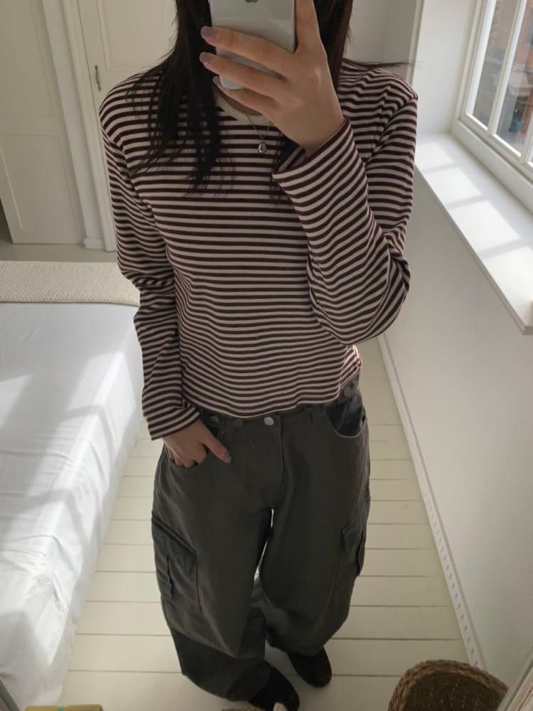 믹스 골지 스트라이프 T (3 color)