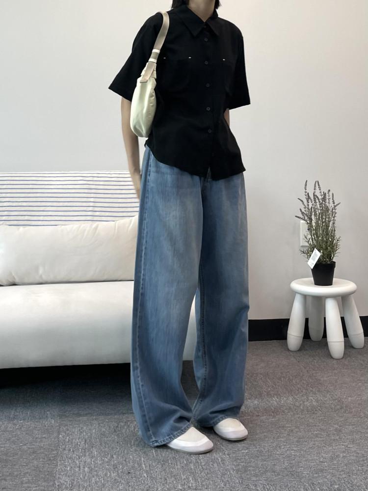 (30% 할인) 비조 후들 워싱 와이드 롱 데님 팬츠 ( 2colors )