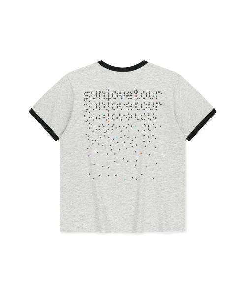 Dots Ringer Tee Heather Grey