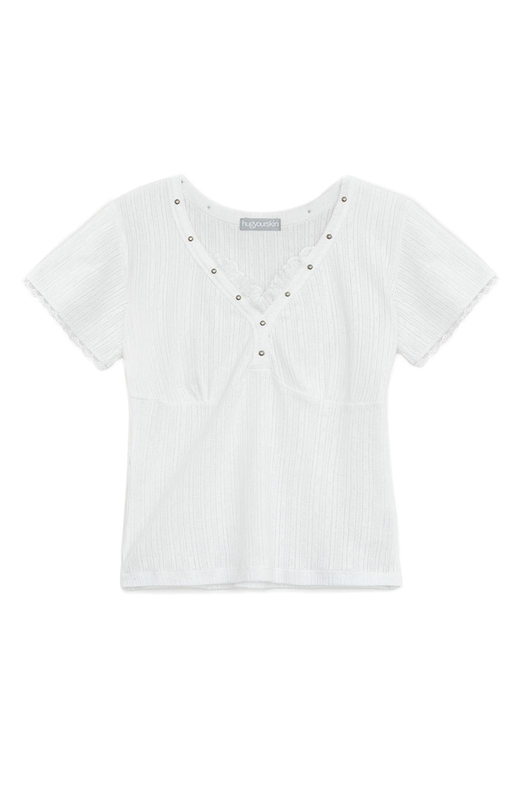 [2월 24일 출고] Lace studded top (White)