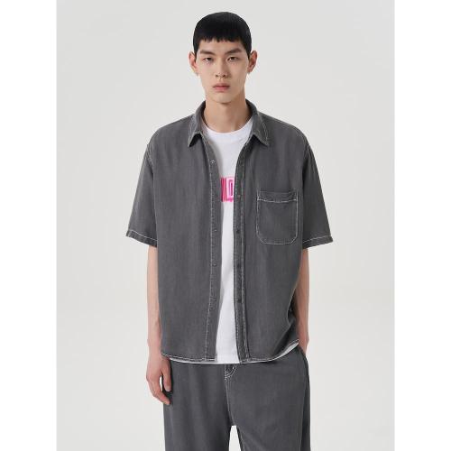 텐셀 데님 반팔 셔츠  애쉬 (454565LP44)
