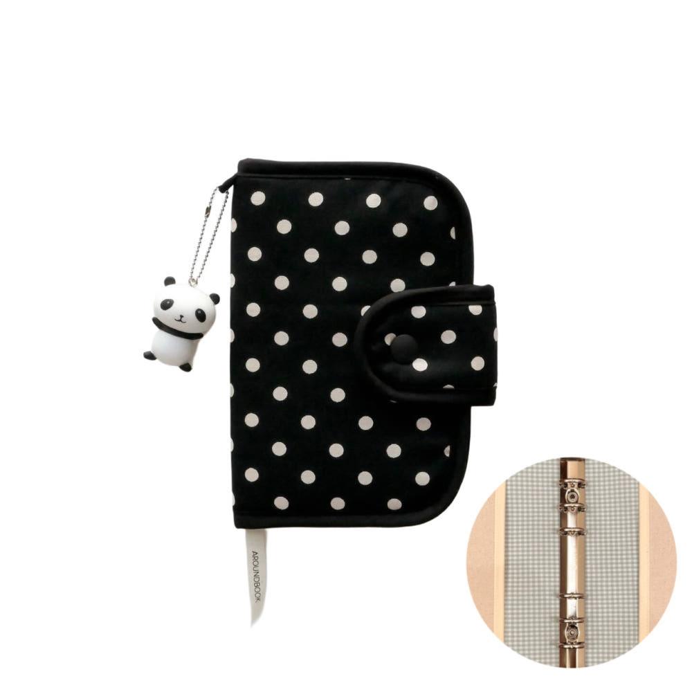 6공바인더 클래식 땡땡이 A7  다이어리커버 패브릭