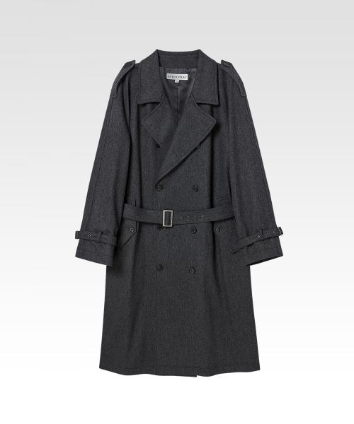 맥시 트렌치 코트 차콜