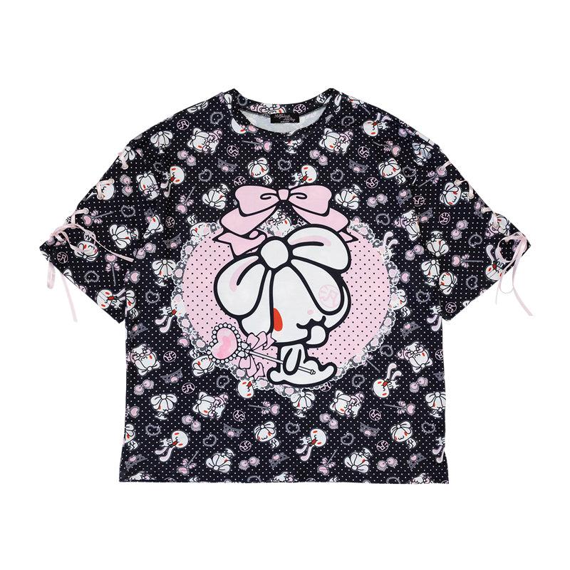 汎用うさぎ T BLACK - BLACK/PINK / ONE SIZE