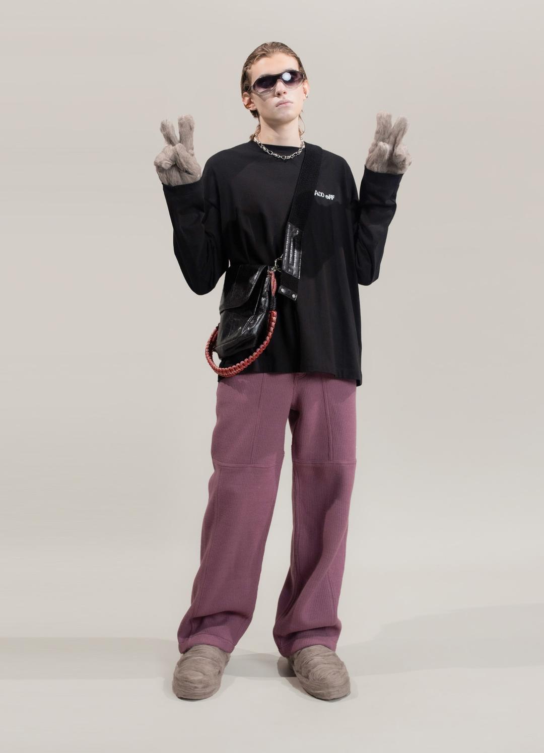 KNITTING WARM PANTS PINK