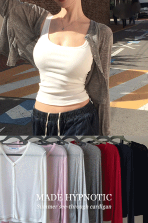 히프나틱 [MADE:자체제작]살안타 썸머 시스루 가디건[텐셀70%,울30%]