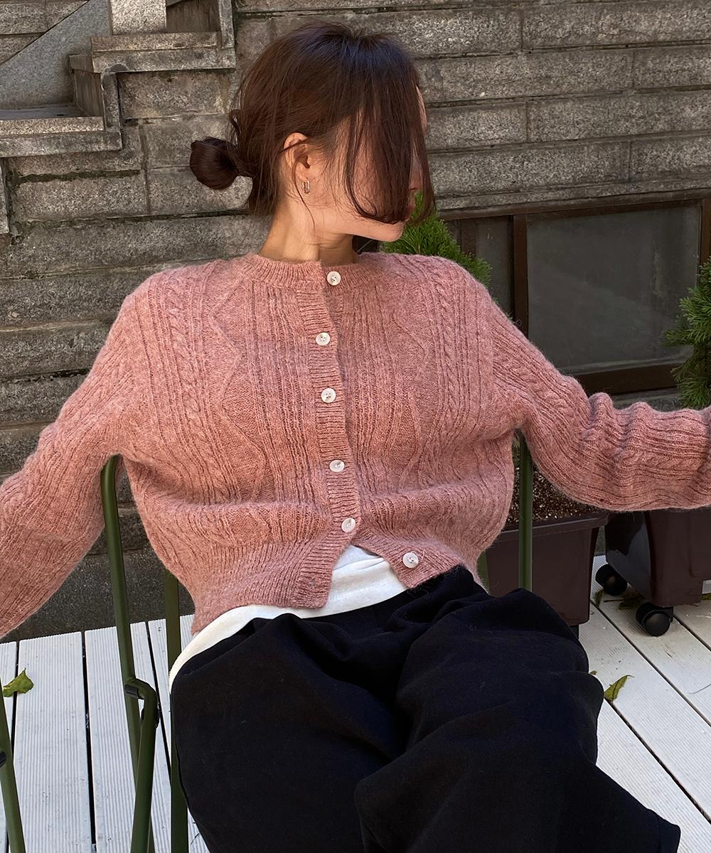 위트 양면 가디건 (rose-pink)(4colors)