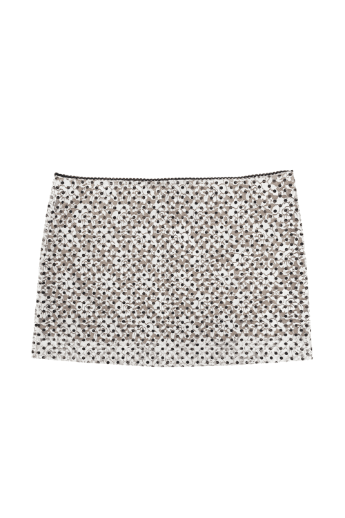 LACE MESH MINI SKIRT (DOT)
