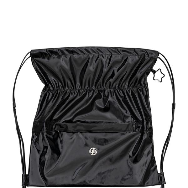 DAMP GLOSSY STRING BACK PACK_BLACK