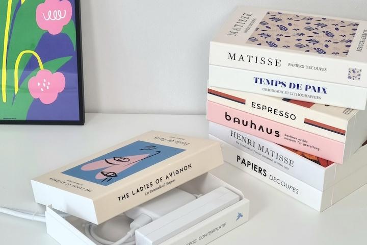 [오늘의딜/10%쿠폰]오브제탭 책모양 디자인 멀티탭 전선 정리함 가리개 홈카페용