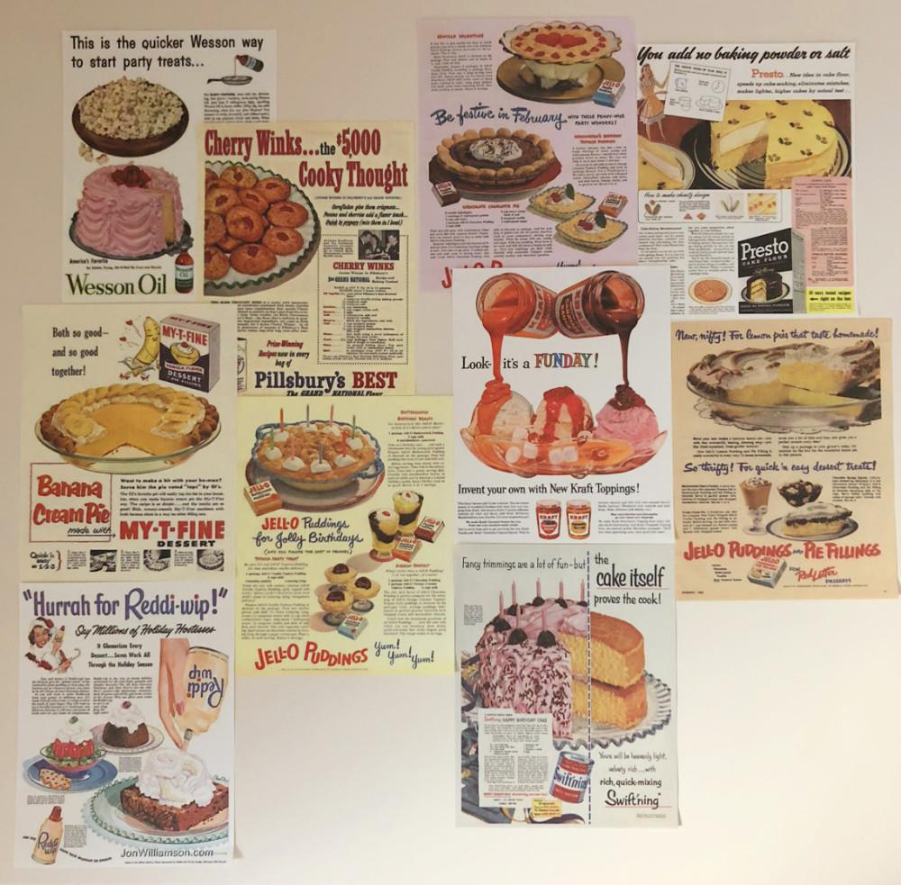 레트로 디저트 엽서 레시피 페이퍼 빈티지 엽서 포스터 20종