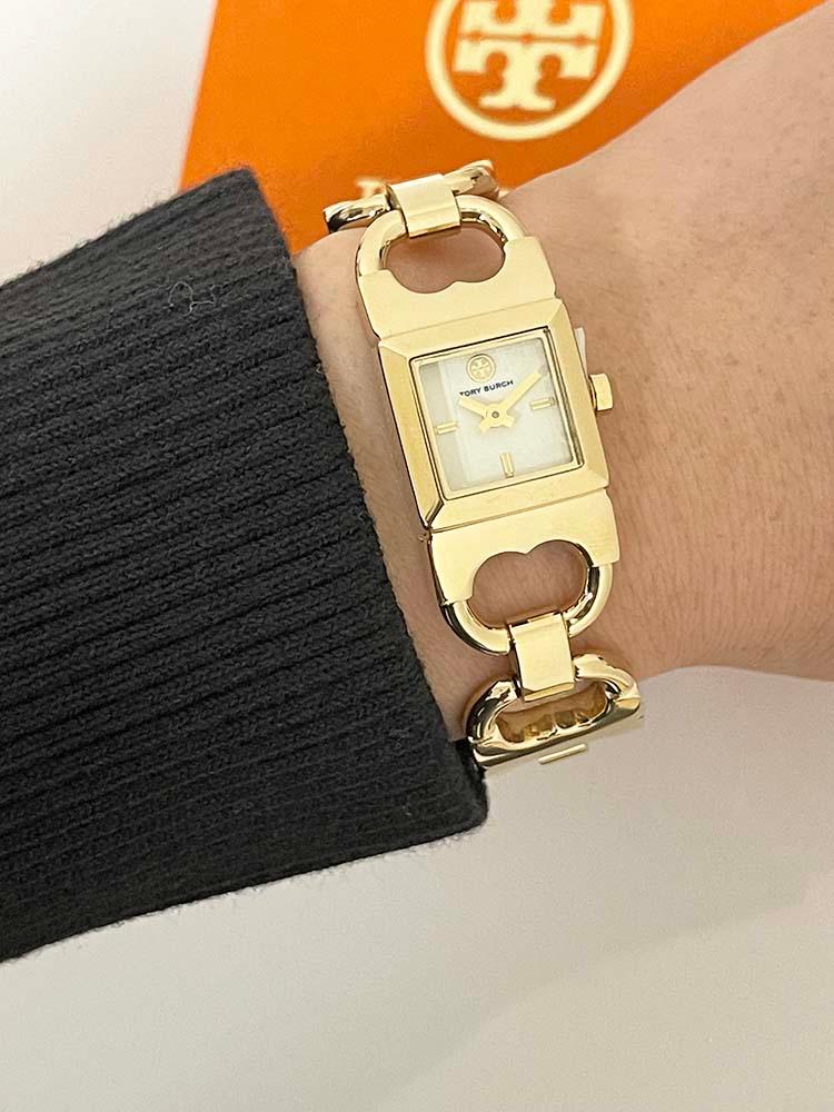 토리버치 여성 더블 T 링크 골드 스테인리스 체인 팔찌 손목 시계 2컬러 TBW5411 TBW5409