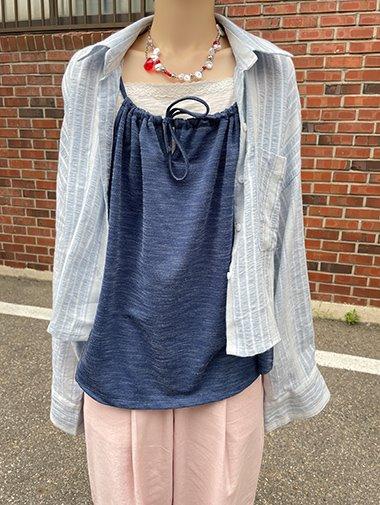 Denim halter neck sleeveless / 3color