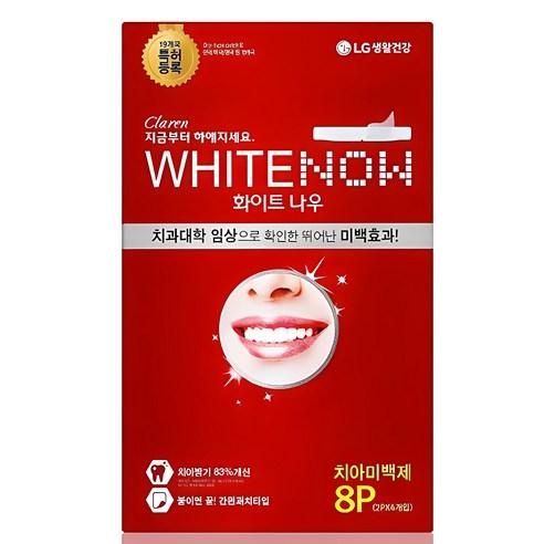 페리오 화이트나우 미백스트립 8p, 8g, 1개 - 치약 | 쿠팡