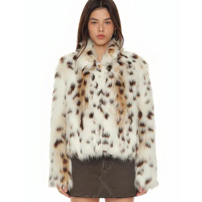 FAUX FUR CROPPED JACKET (LEOPARD)