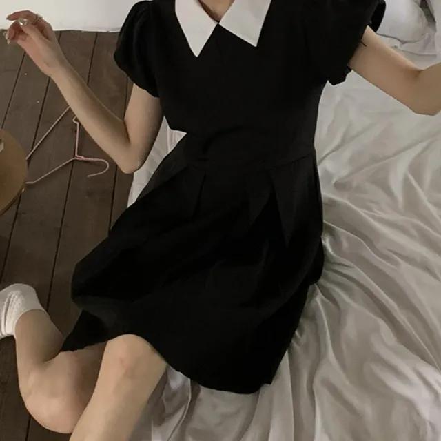 프렌치 레트로 카라 미니 원피스 (S,M,L,XL)