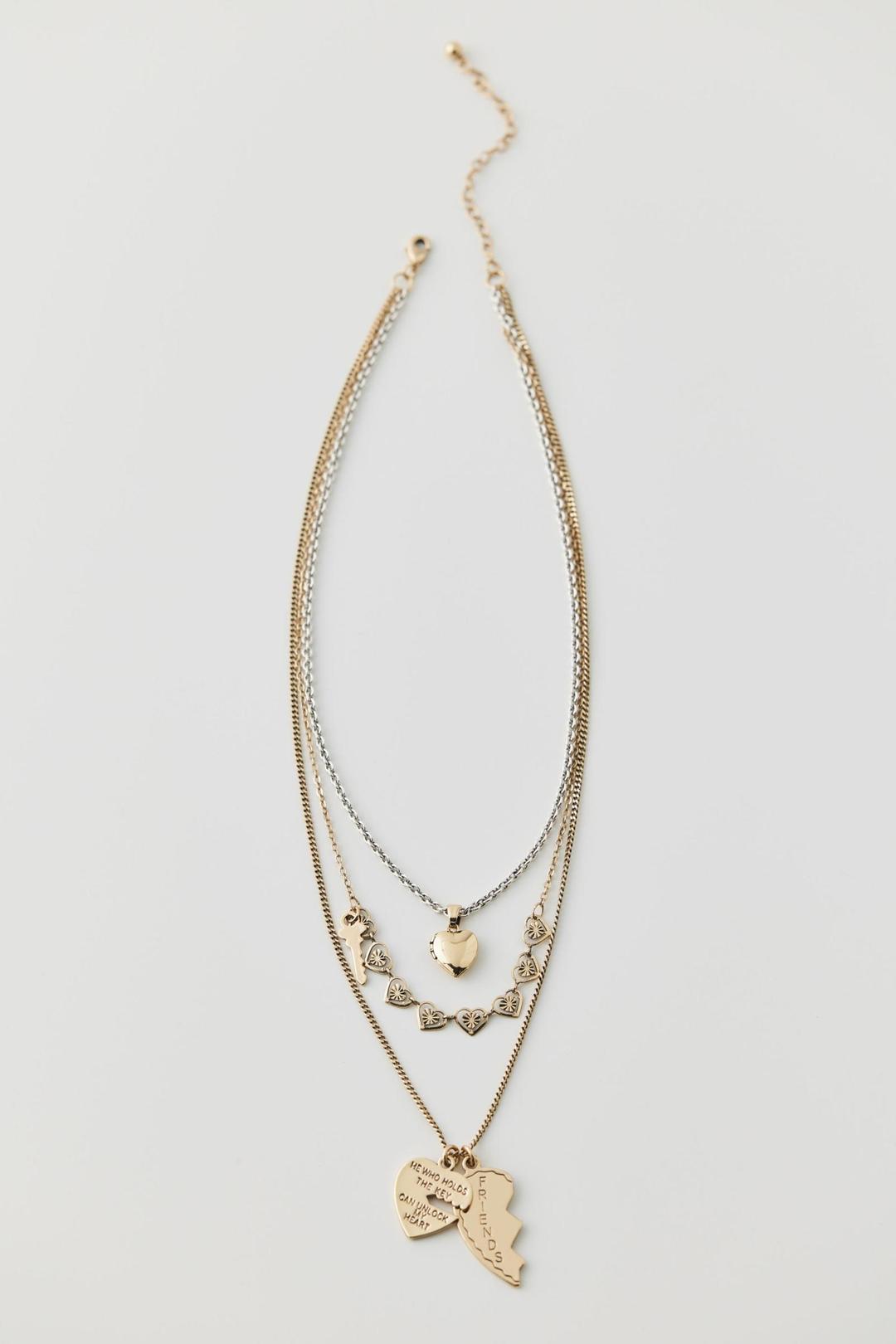 Mixed Heart Layered Necklace