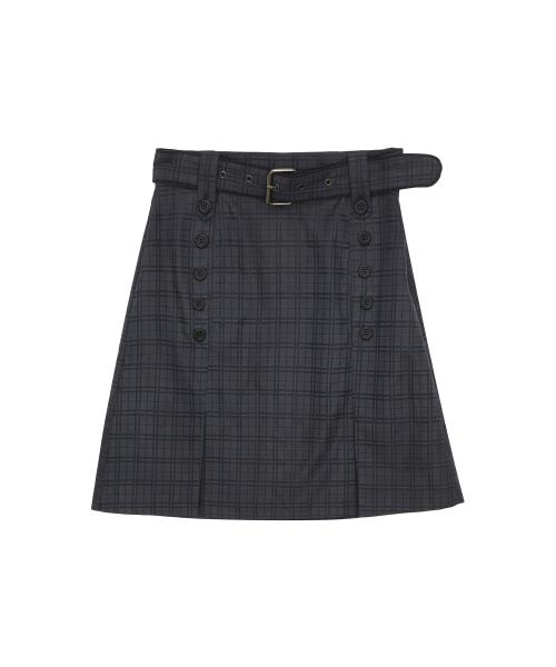 허그유어스킨(HUG YOUR SKIN)  벨티드 미디 스커트 (차콜) - 사이즈 & 후기 | 무신사