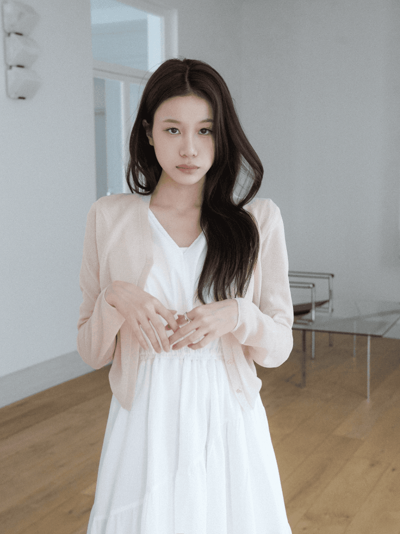 [NouArté] 이자벨 글로우 가디건 (피치 베이지)
