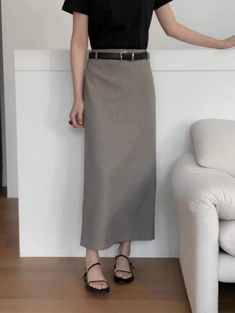 25SS 르버터 하디 일자 롱스커트 울 H라인 정장치마