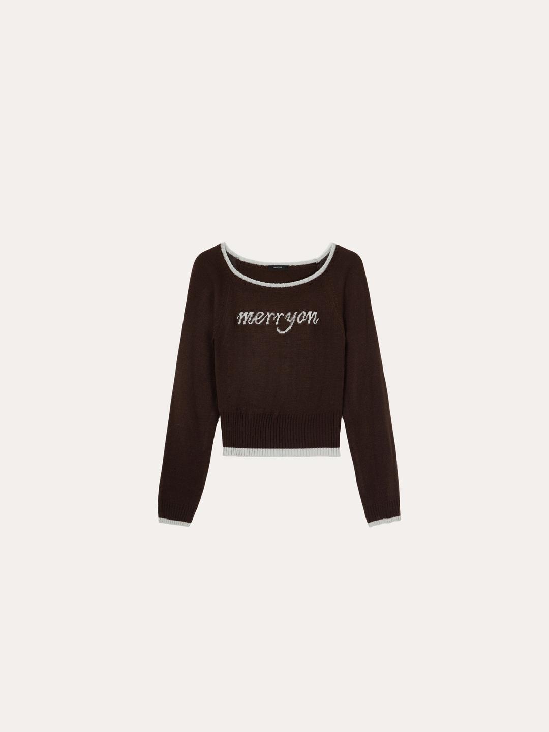 멜티 레터링 니트[BROWN]*오늘 출발