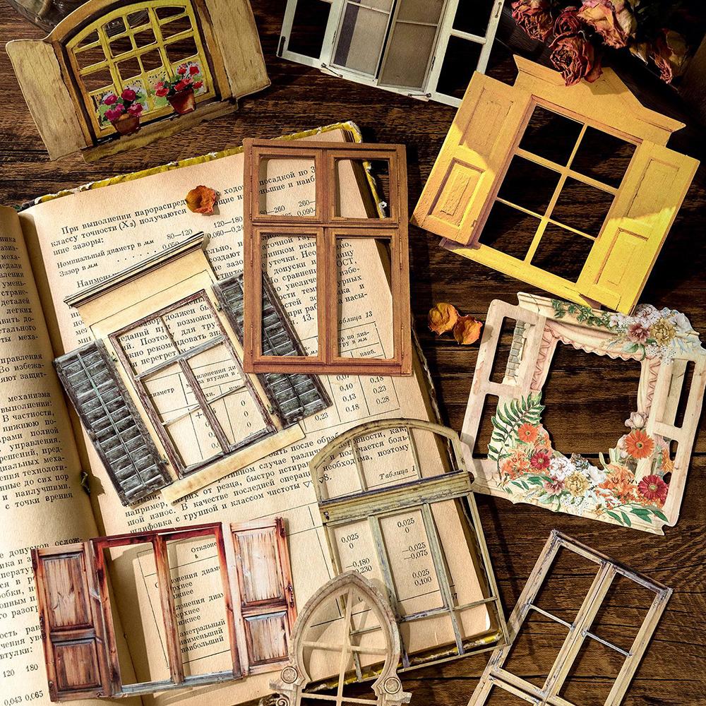 빈티지 다꾸 핑크 하우스 특수지 스티커 10매