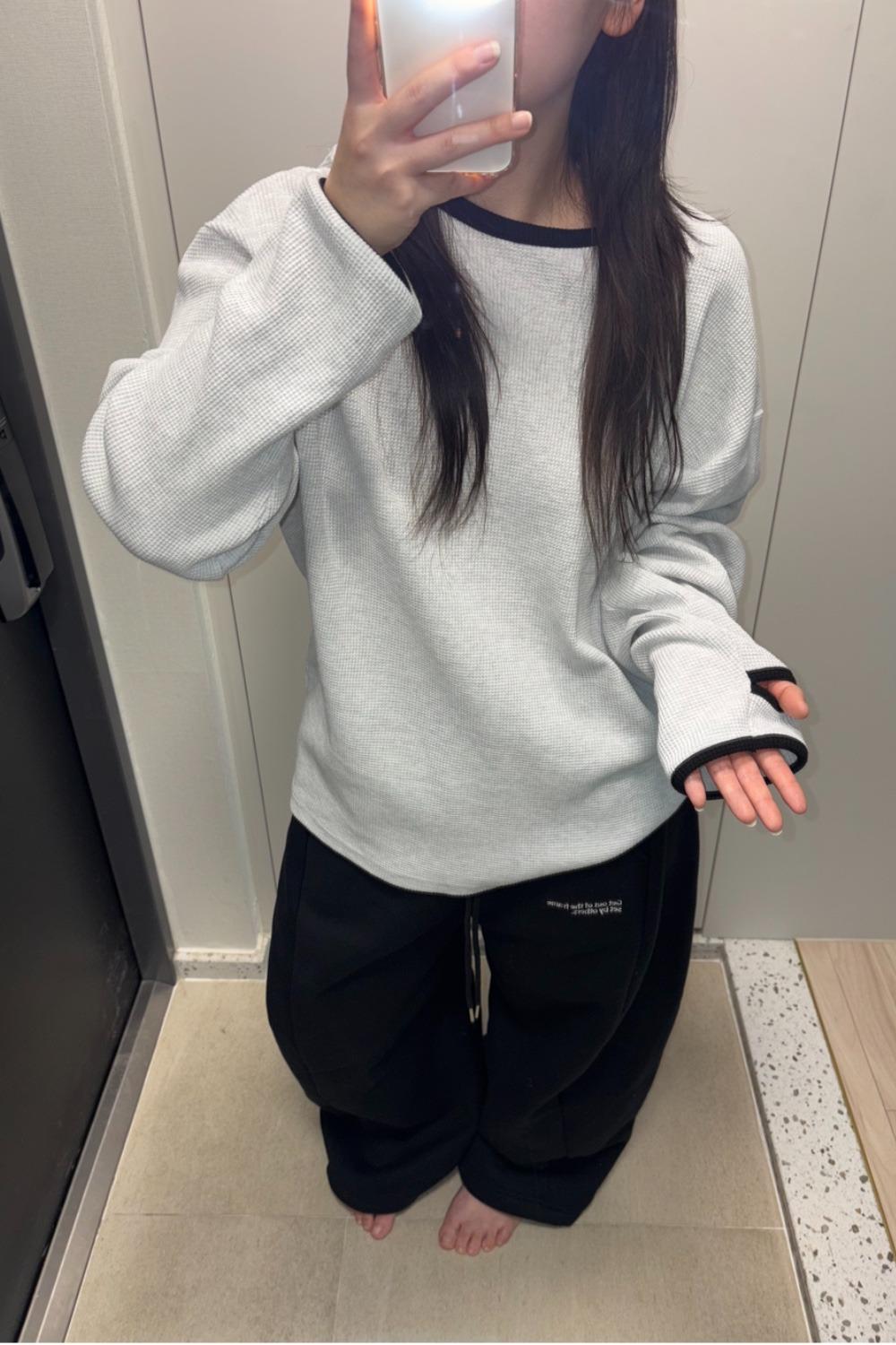 와플 배색 핸드워머티