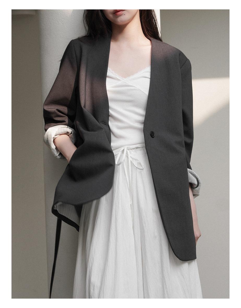 [2주소요] [strap_set] 레더 벨티드 오버 자켓 [클래식차콜]