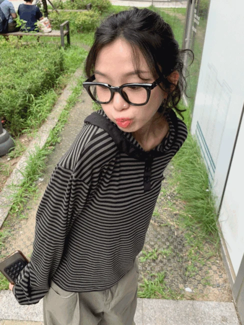 [MD PICK!]  초코 단가라 버튼 후드티 2color