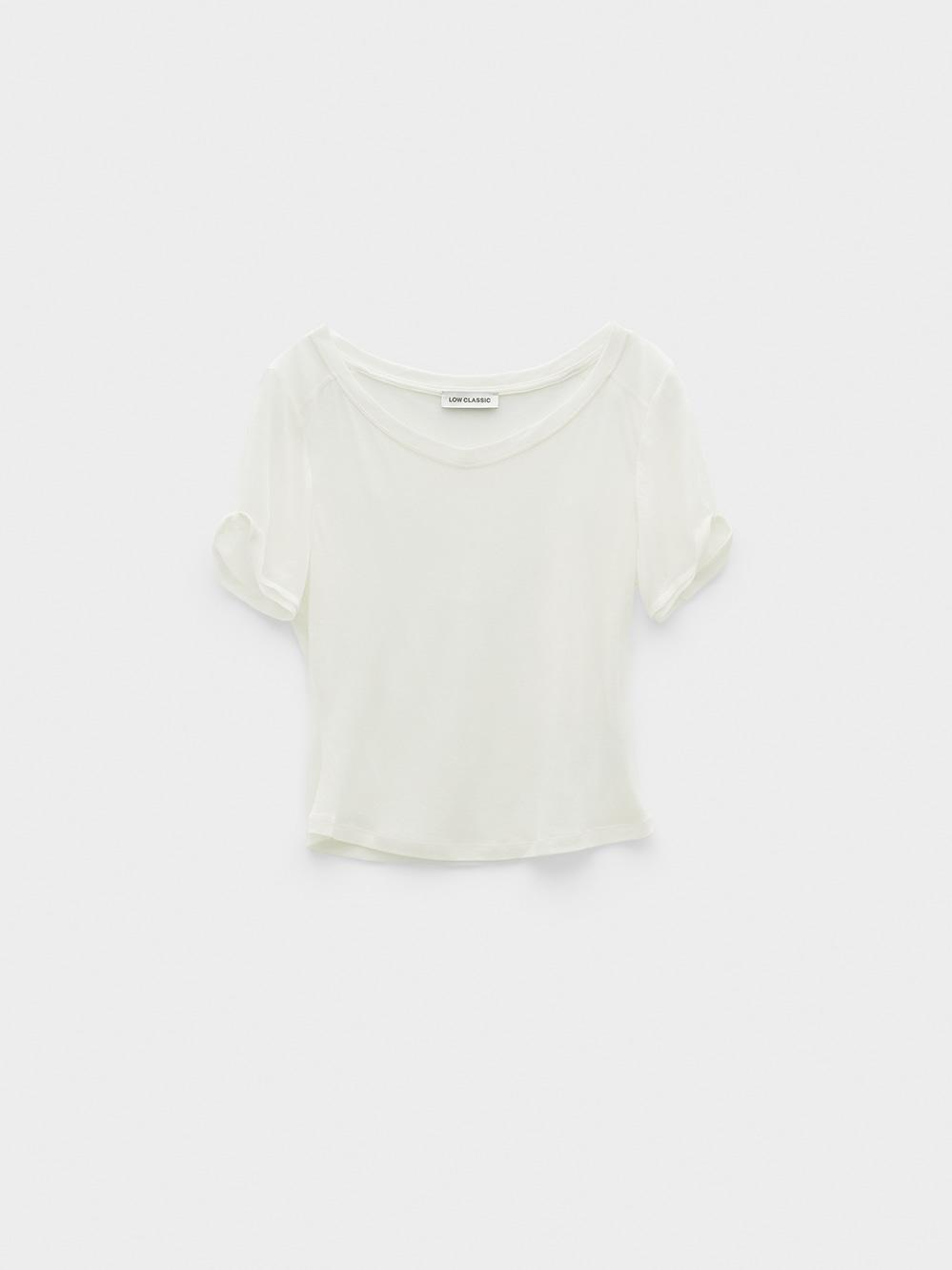 Deep V-Neck T-Shirt_Ivory