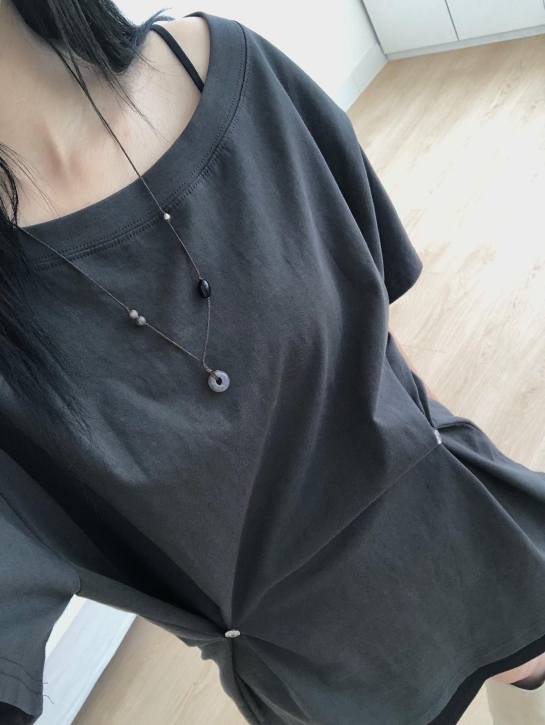 Loose button t(차콜/주문대폭주/팔뚝살보완)