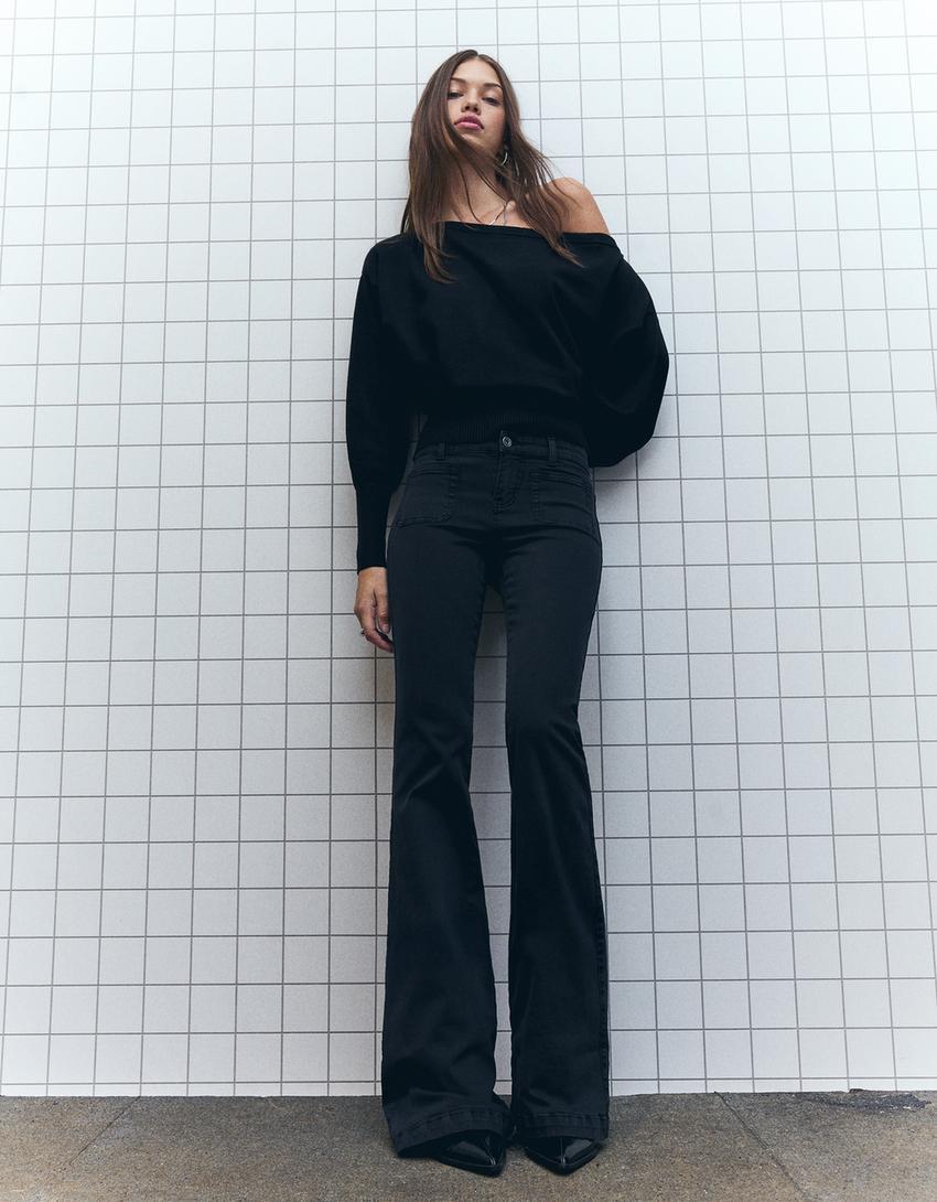 Pantalón flare flaps pocket