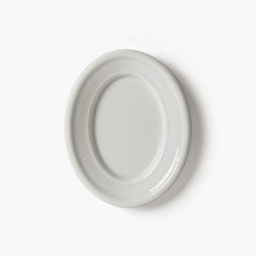 Milk oval plate- gloss