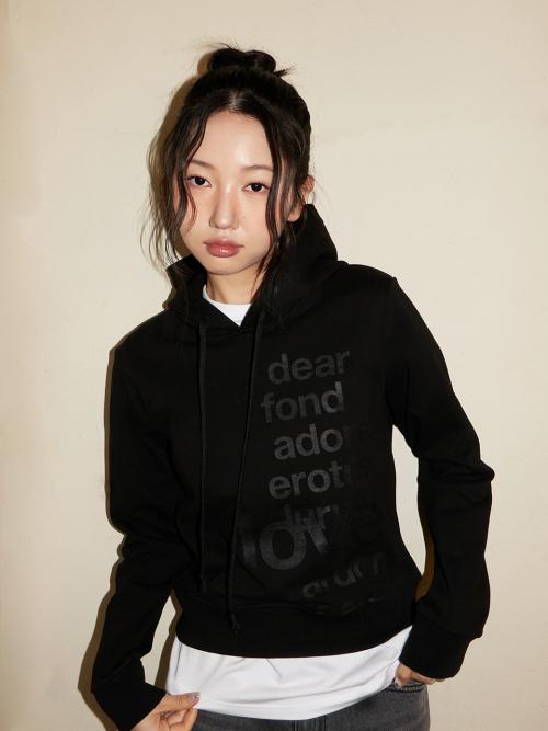 LETTERING HOODIE, BLACK
