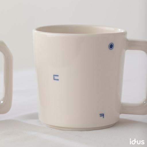 한글 패턴 '쉼' 머그 - 자음 도트