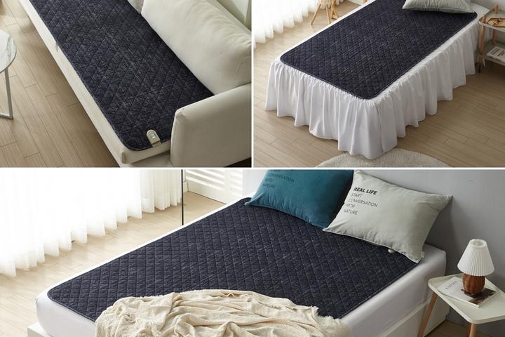 [오늘의딜]전자파없는 캠핑 탄소매트 전기장판 전기매트 요 빈티지 네이비 SIZE4