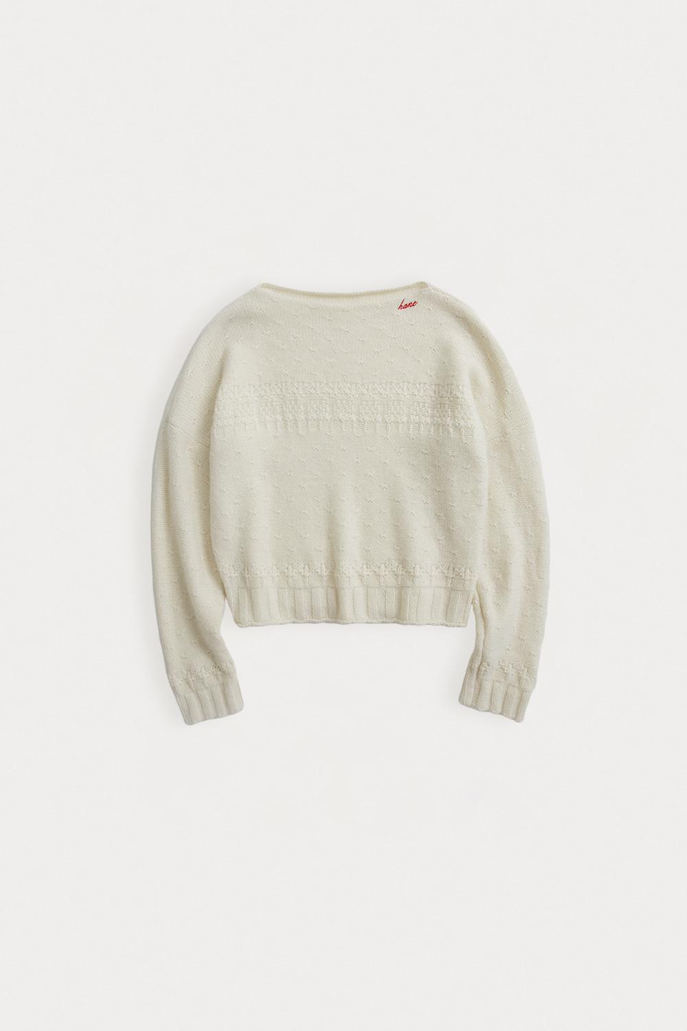 보트넥 노르딕 울 니트_Vanilla