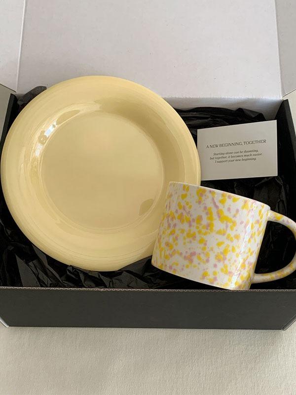 [멜라민] 스프레드 머그 밀크 원형 2p 세트