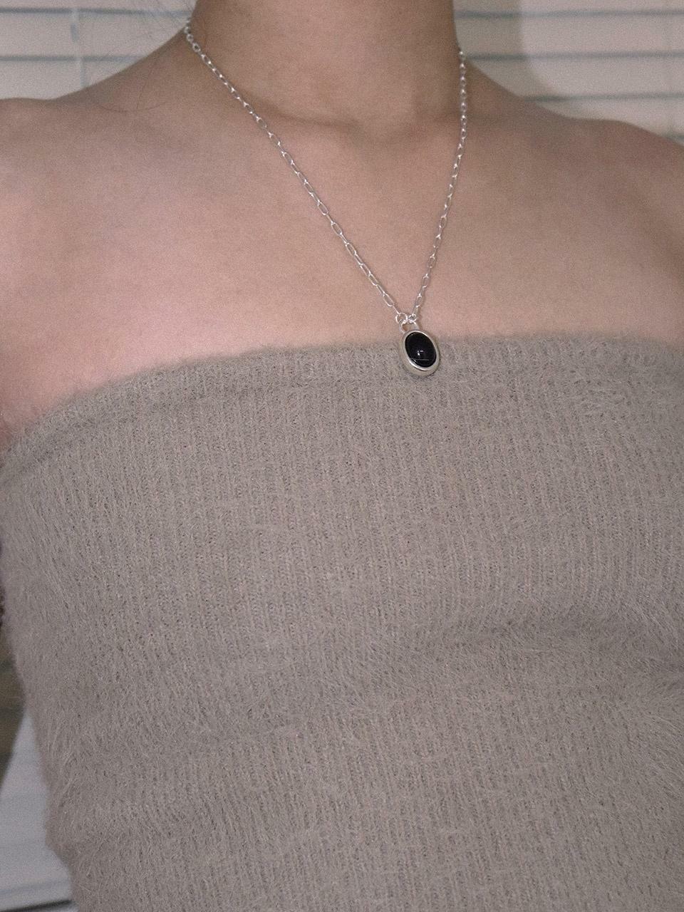 Oval stone necklace (Onyx)