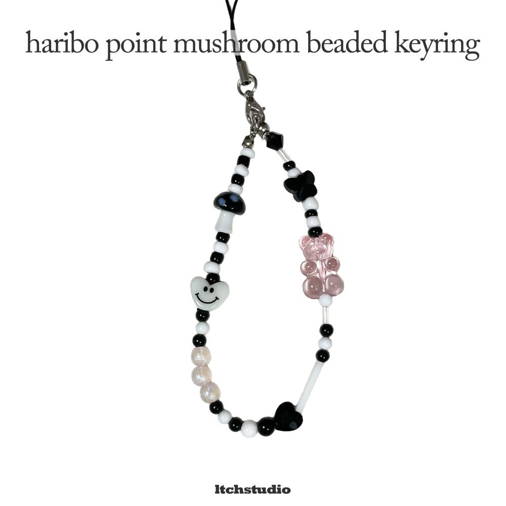 비즈키링 ver82 haribo point mushroom beaded keyring 하리보 포인트 머쉬룸 비즈키링 [렛채스튜디오]