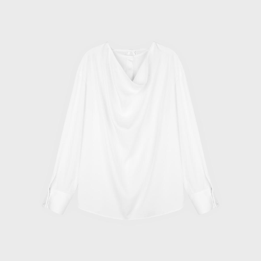 DRAPED OPEN BACK BLOUSE WHITE