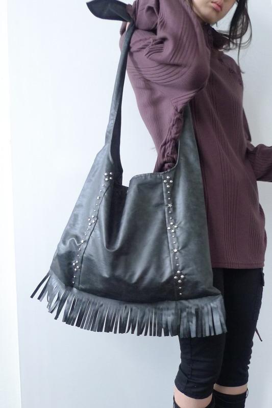 stud fringe bag (2color)