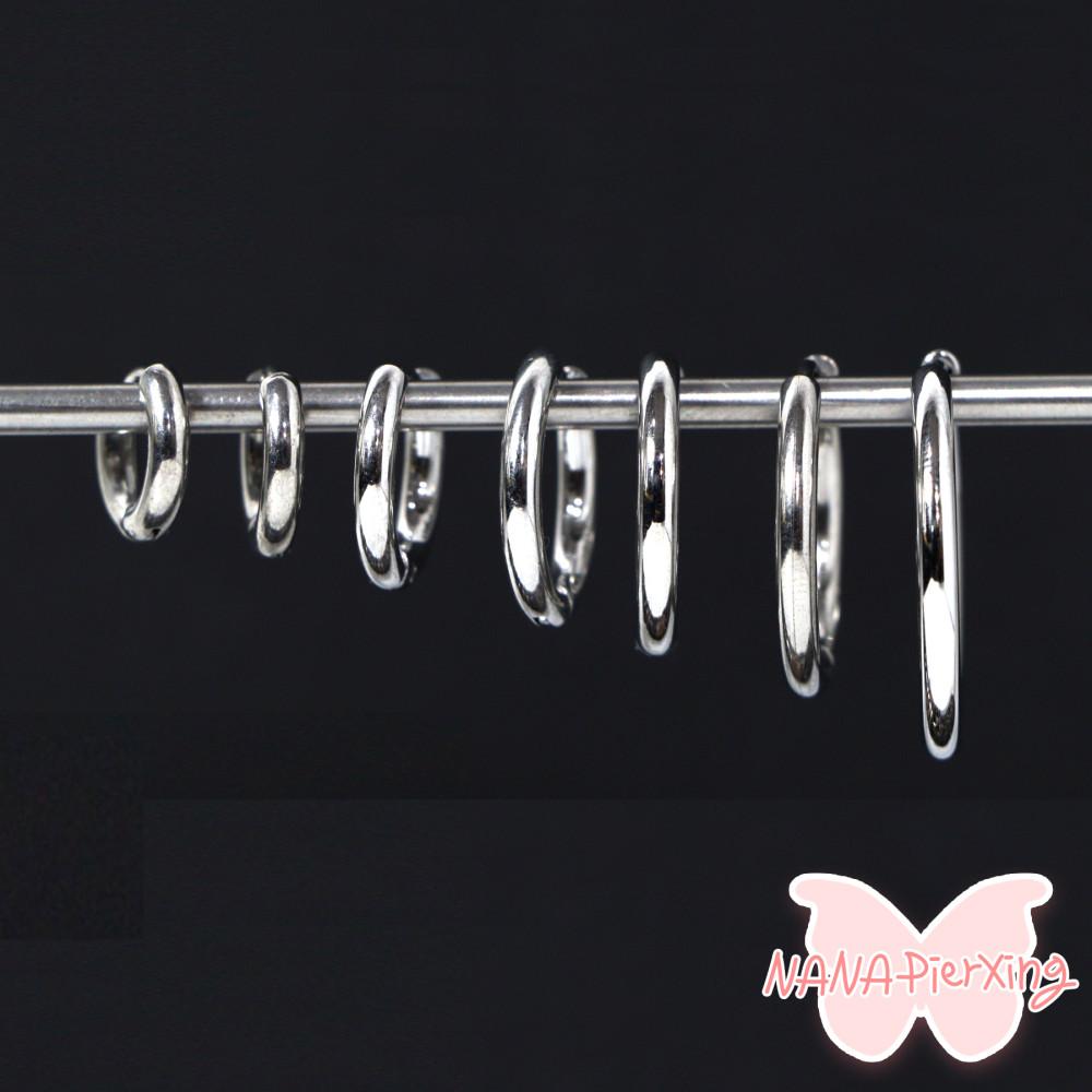 써지컬 민자 원통 원터치 링귀걸이 - 2.5mm (7size)