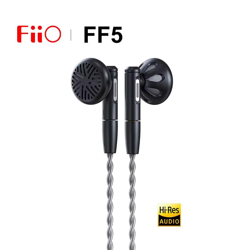 FiiO FF5 1DD 14.2mm 탄소 기반 다이나믹 드라이버 이어버드 고해상도 오디오 3.5+4.4mm 플러그 MMCX 분리형 케이블 유선 플랫 이어폰