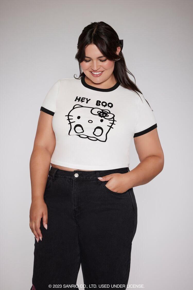 Plus Size Ghost Hello Kitty Ringer Tee | Forever 21
