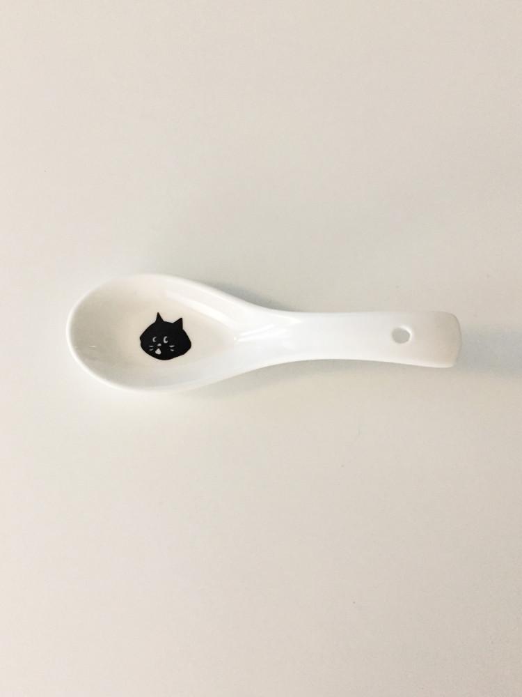 오아페 검은 고양이 우동스푼 black cat udon spoon