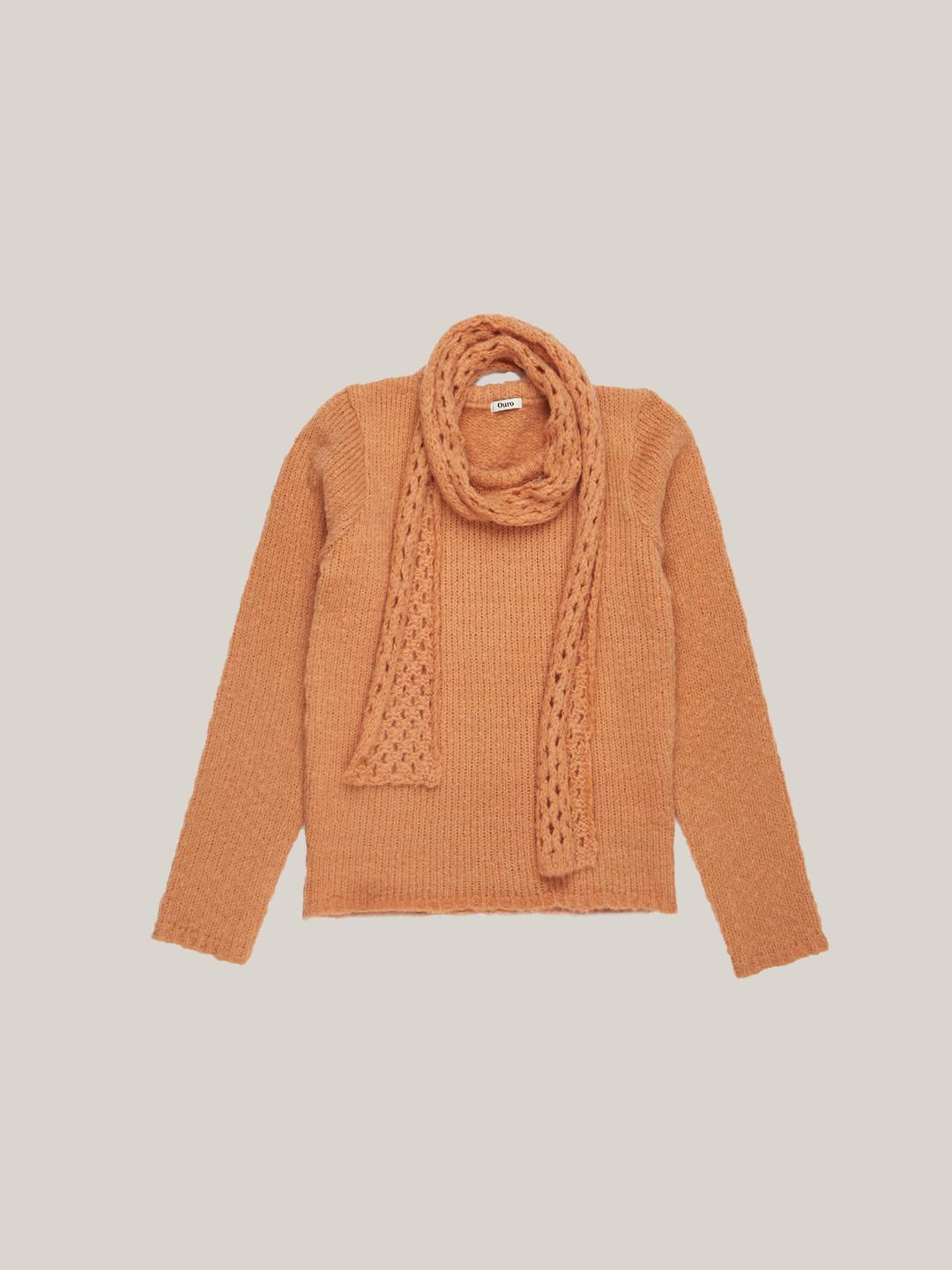 MUFFLER WOOL KNIT  [ ORANGE ]